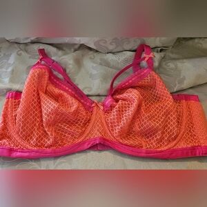 Cacique Pink and Orange Lace Bra